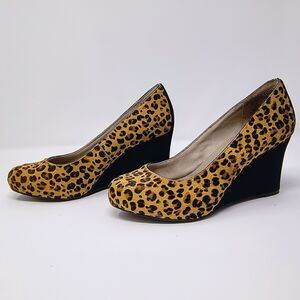 Rockport Walkability Leopard Cheetah Print Wedge Heels Womens Size 7.5 Adiprene